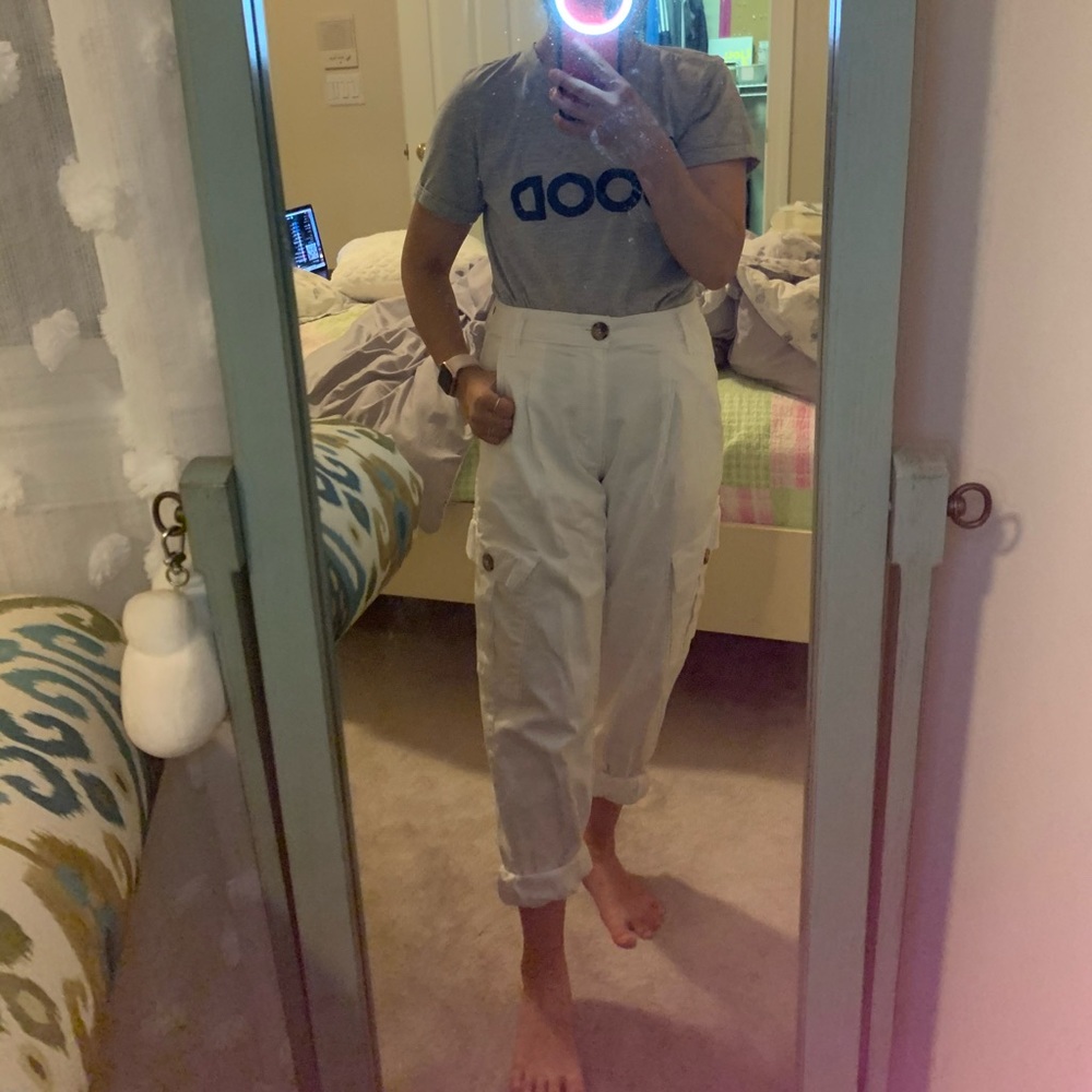 White baggy pants